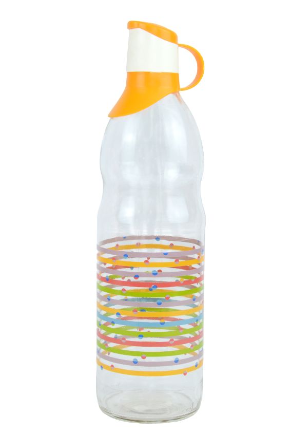 Бутылка для жидкости 1000 мл., стекло, пластик Qlux C-00254OR