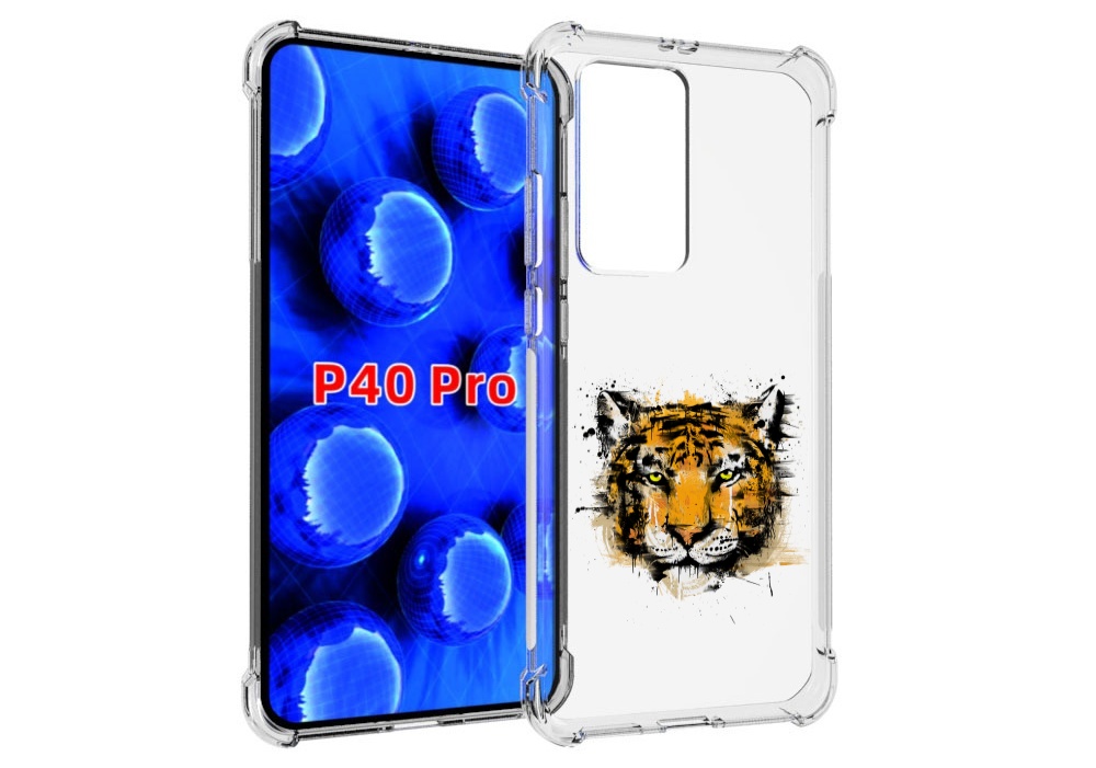 

Чехол MyPads тигруля для Huawei P40 Pro противоударный, Прозрачный, Tocco
