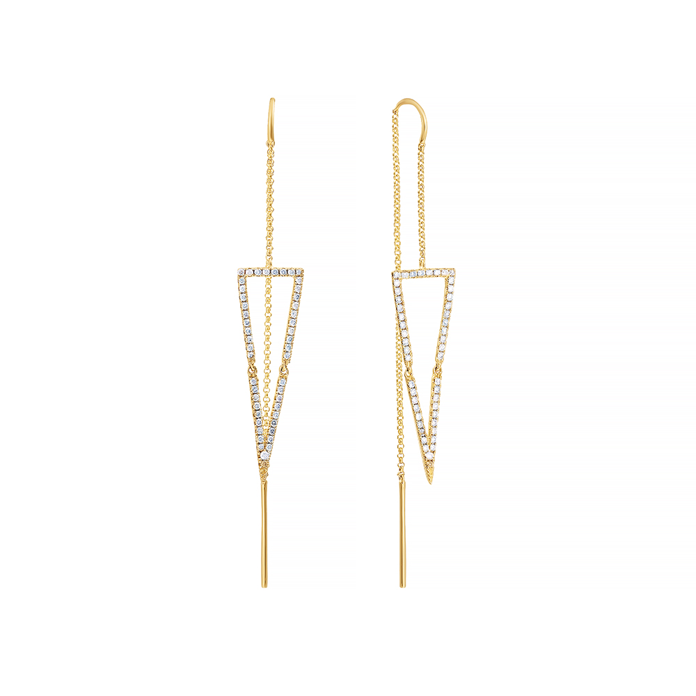 

Серьги продевки из желтого золота с бриллиантом JV ME35763-BR-YG, ME35763-BR-YG