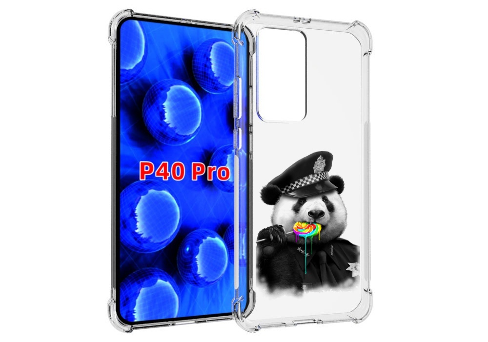 

Чехол MyPads Панда полиция для Huawei P40 Pro противоударный, Прозрачный, Tocco