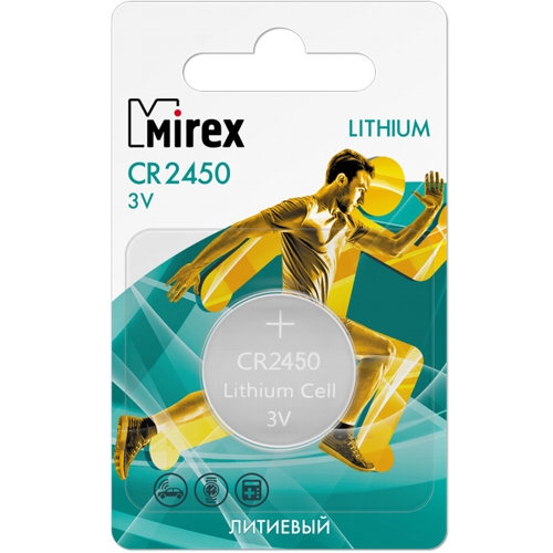 

Батарейка CR2450 3В литиевая Mirex в блистере 1 шт.