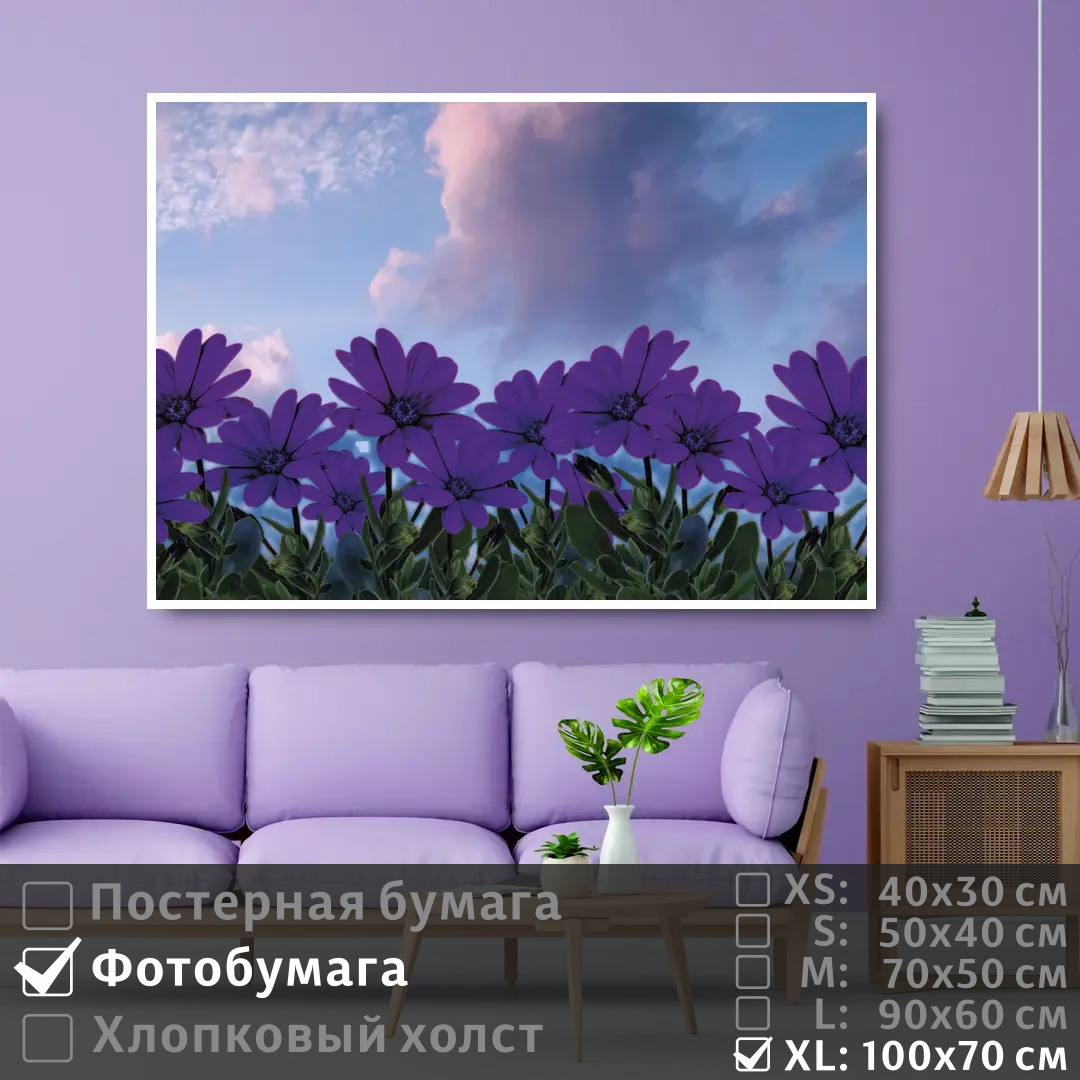 

Постер на фотобумаге ПолиЦентр Фиолетовые полевые цветы 100х70 см, ФиолетовыеПолевыеЦветы1