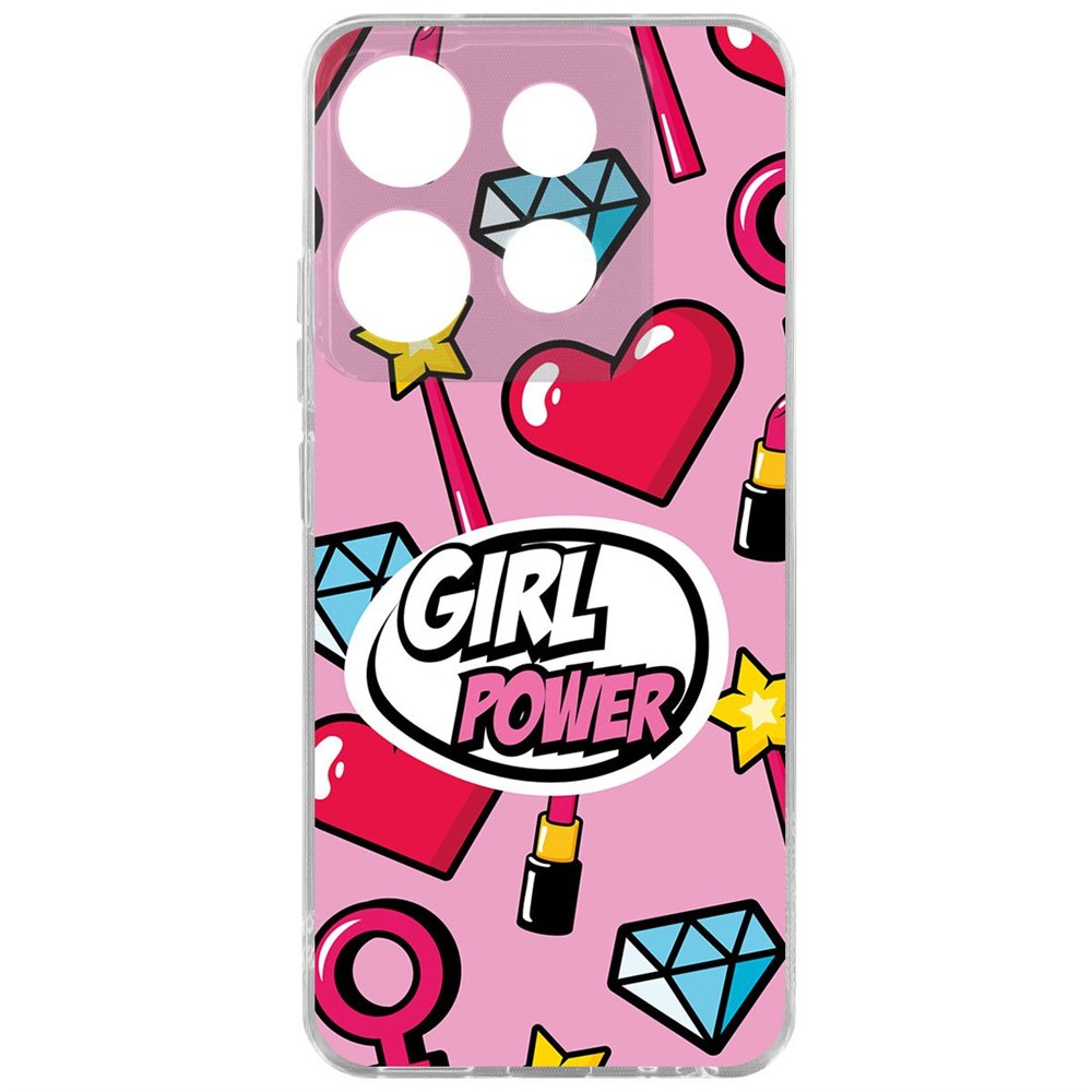 

Чехол-накладка Krutoff Clear Case Girl Power для TECNO Spark Go 2023, Прозрачный