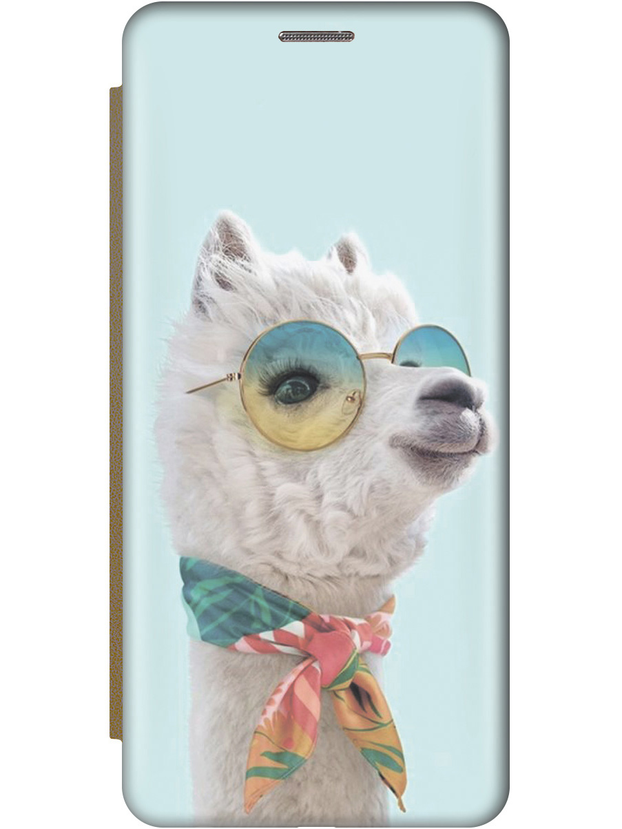 

Чехол-книжка на Samsung Galaxy A05 "Стильная лама" золотой, Белый;голубой, 20001454