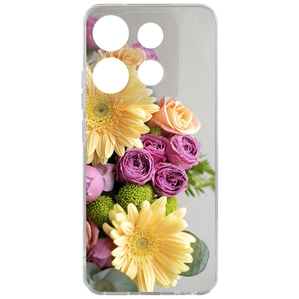 

Чехол-накладка Krutoff Clear Case Букет для TECNO POP 7 Pro, Прозрачный