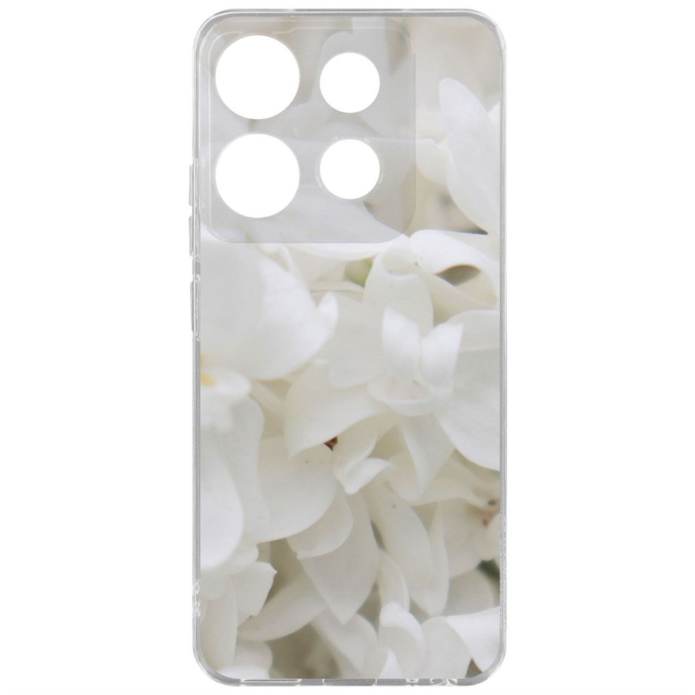 

Чехол-накладка Krutoff Clear Case Белые лилии для TECNO POP 7 Pro, Прозрачный