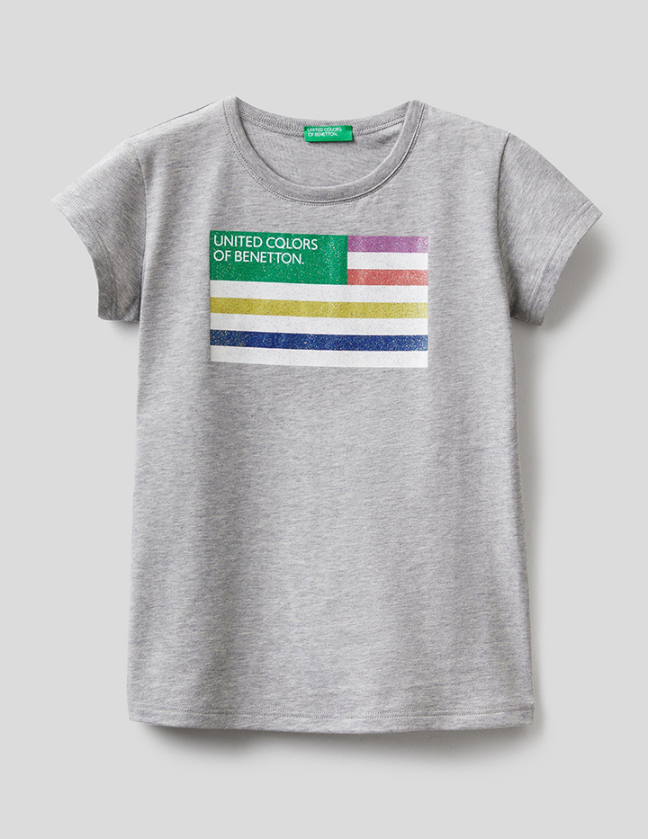 

Футболка детская Benetton 22P_3I1XC101Q_501_S серый р.122, 22P_3I1XC101Q_501