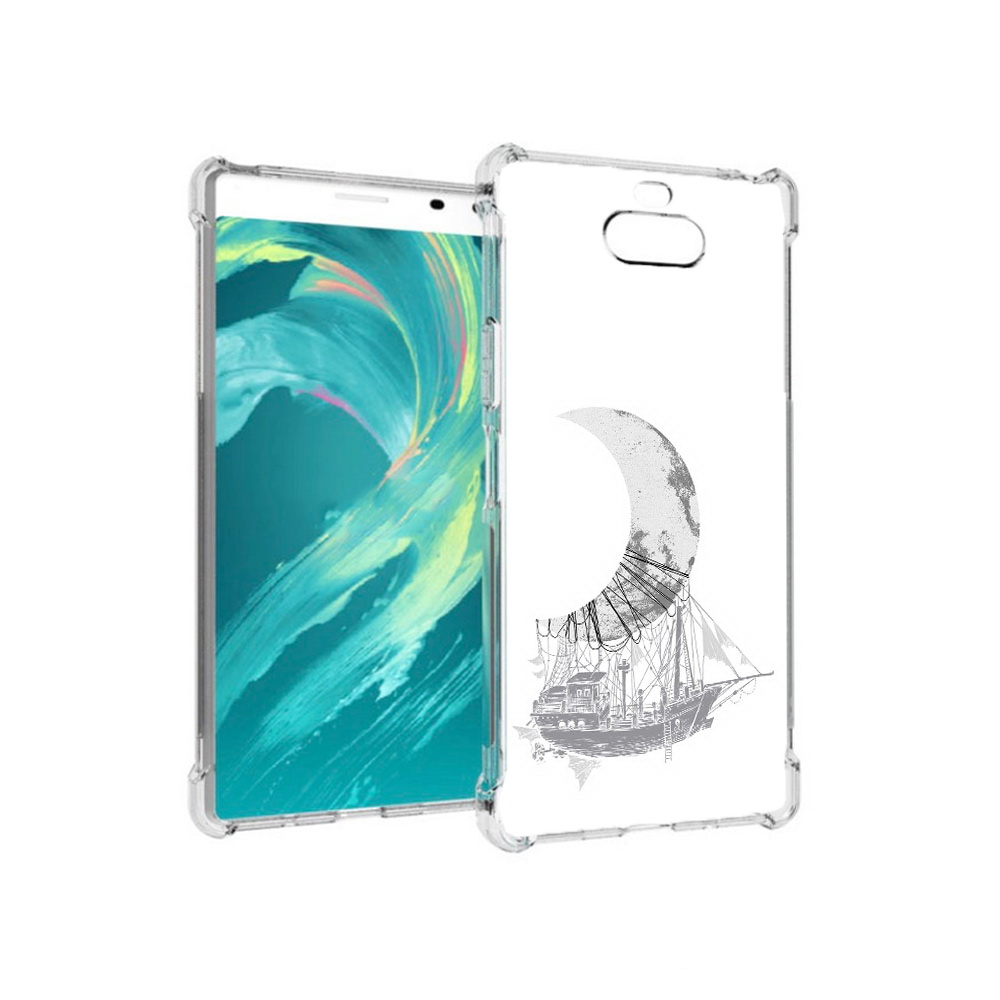 

Чехол MyPads Tocco для Sony 8 черно белый корабль полумесяц (PT140835.236.684), Прозрачный, Tocco