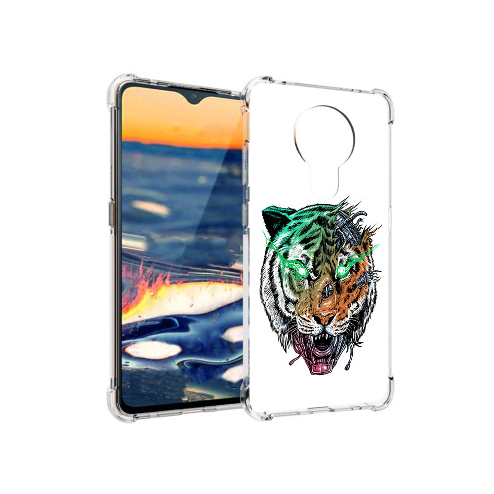 

Чехол MyPads Tocco для Nokia 5.3 робо-тигр (PT227052.106.584), Прозрачный, Tocco
