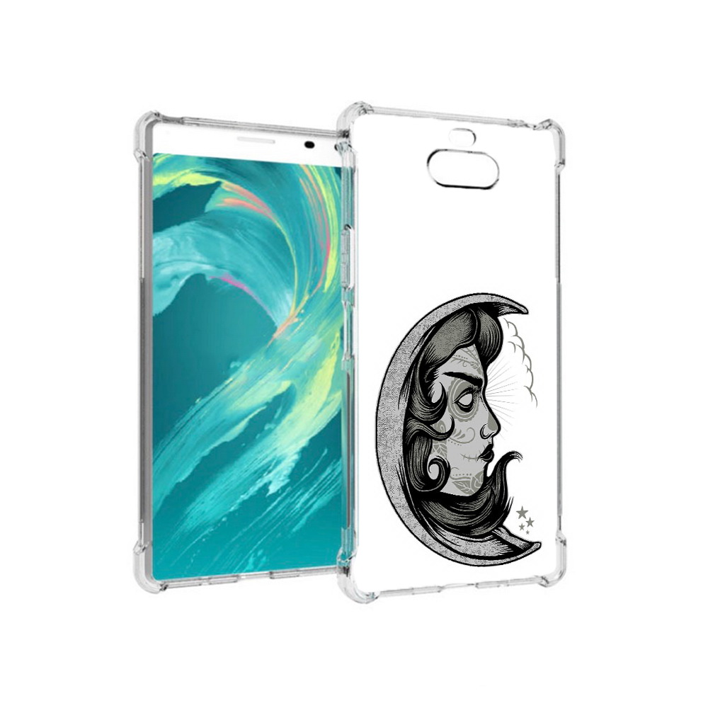 

Чехол MyPads Tocco для Sony 8 черно белая луна с лицом (PT140835.236.680), Прозрачный, Tocco