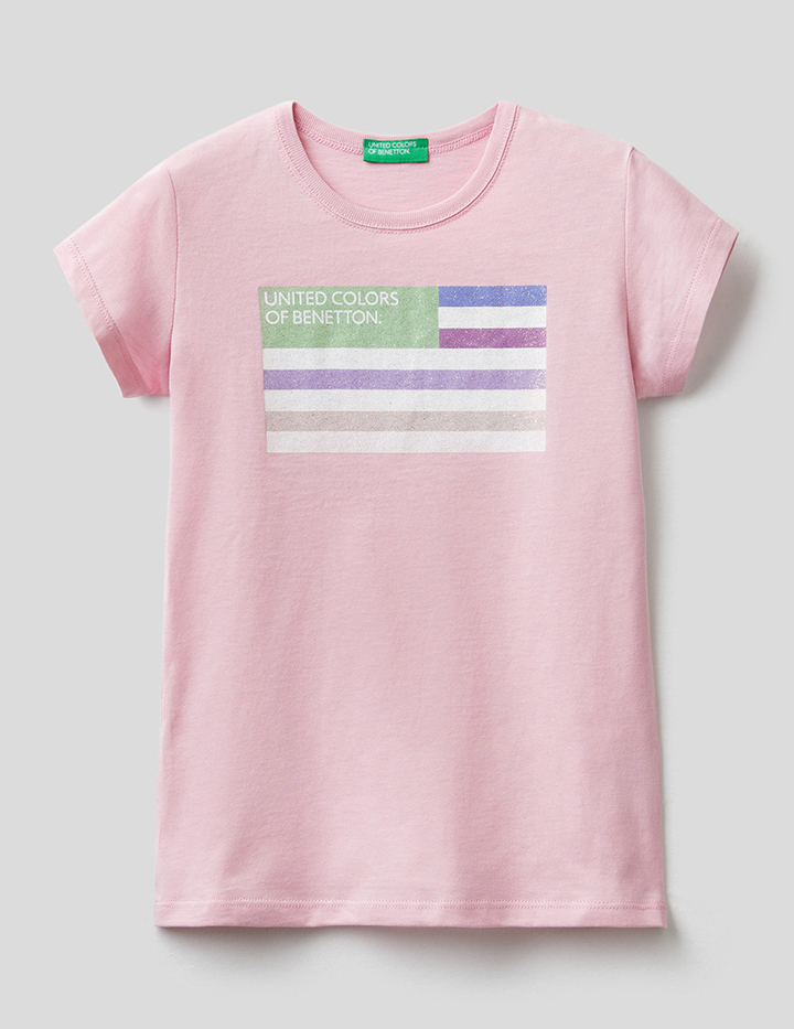 

Футболка детская Benetton 22P_3I1XC101Q_31R_L розовый р.140, 22P_3I1XC101Q_31R