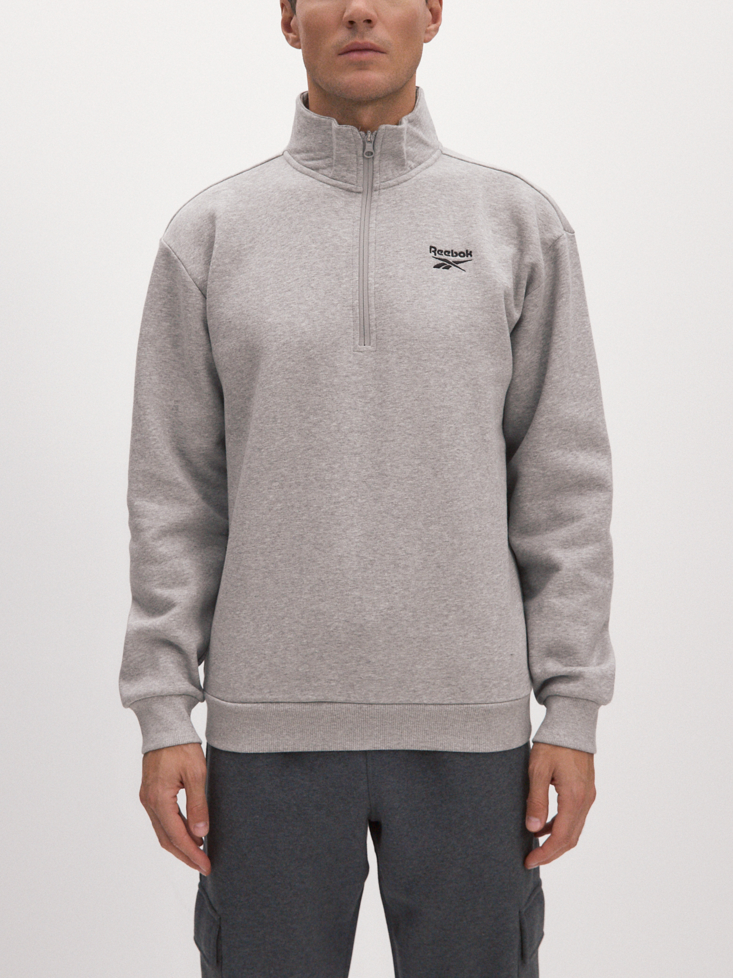 

Свитшот мужской Reebok Identity Sl Fleece 1/4 Zip серый M, Identity Sl Fleece 1/4 Zip