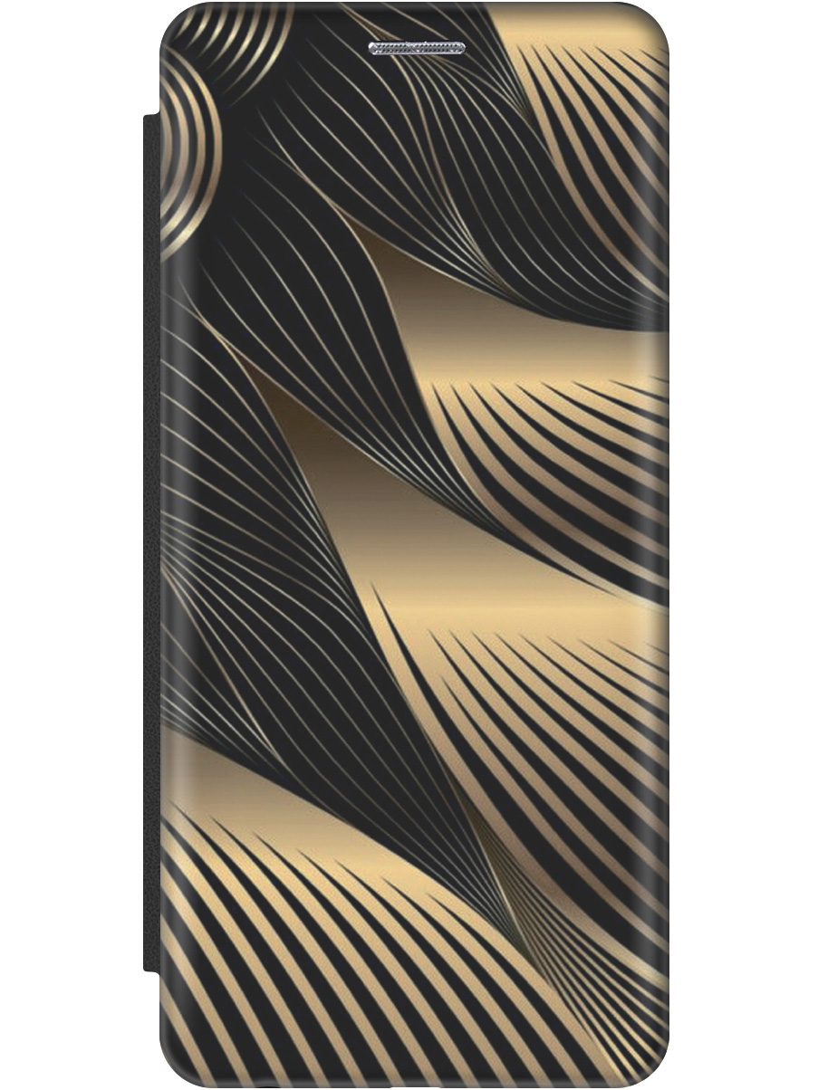 

Чехол-книжка на Samsung Galaxy A05 "Золотистые изгибы" черный, Золотистый;черный, 20001454