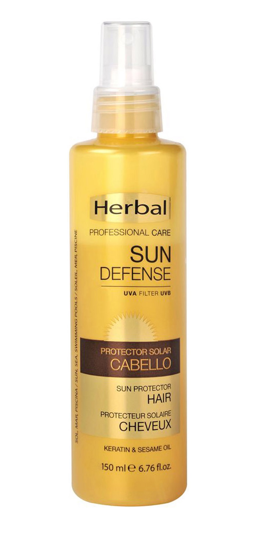 фото Спрей herbal для волос sun defense sun hair protector keratin sesame oil 150 мл