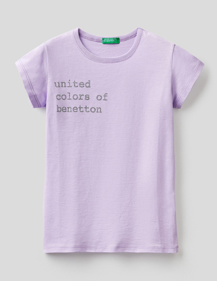 

Футболка детская Benetton 22P_3I1XC101Q_07W_EL фиолетовый р.158, 22P_3I1XC101Q_07W