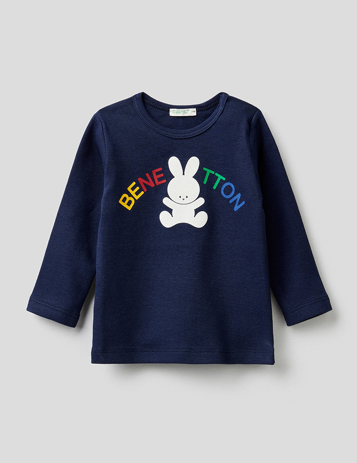 

Лонгслив детский Benetton 22P_3I9WMM28A_252_74 синий р.74, 22P_3I9WMM28A_252