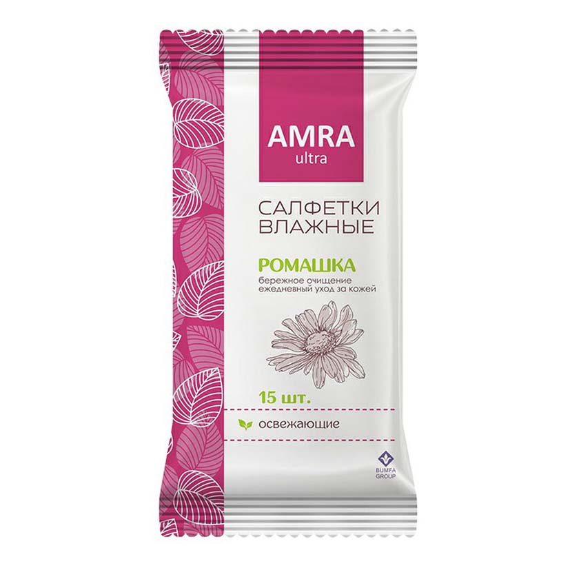 Amra Amra Влажные салфетки освежающие 15 шт влажные освежающие салфетки 15шт officeclean с экстрактом ромашки
