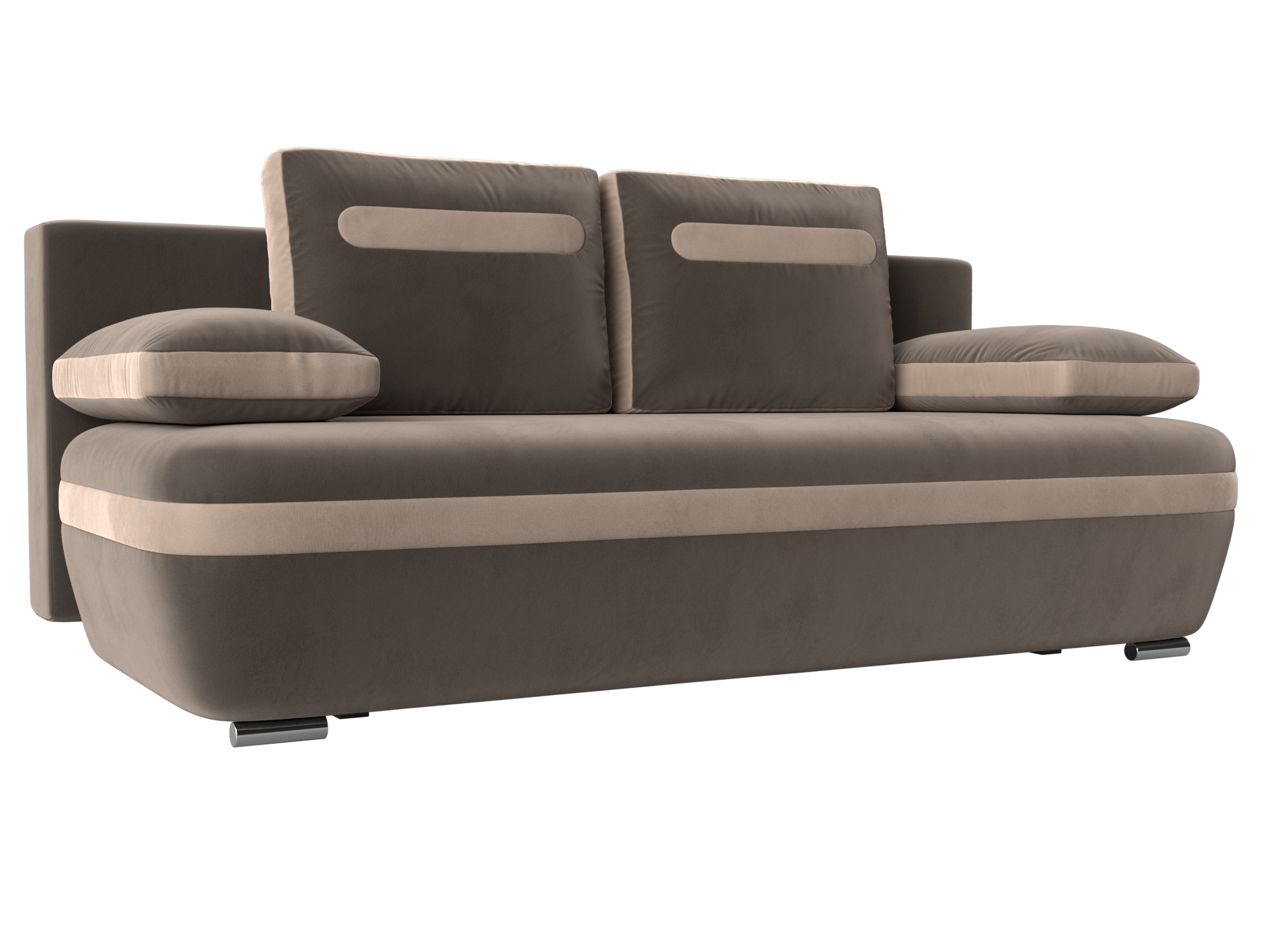 

Прямой диван Каир велюр коричневый/бежевый, Прямой диван Каир