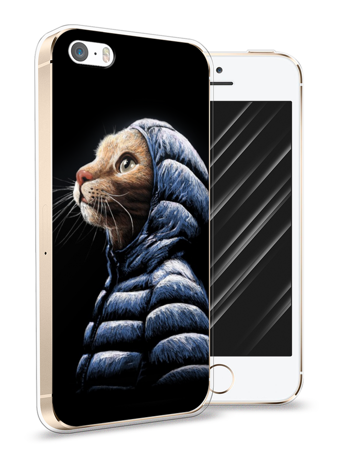 фото Чехол awog на apple iphone 5/5s/se / айфон 5/5s/se "кот в капюшоне"