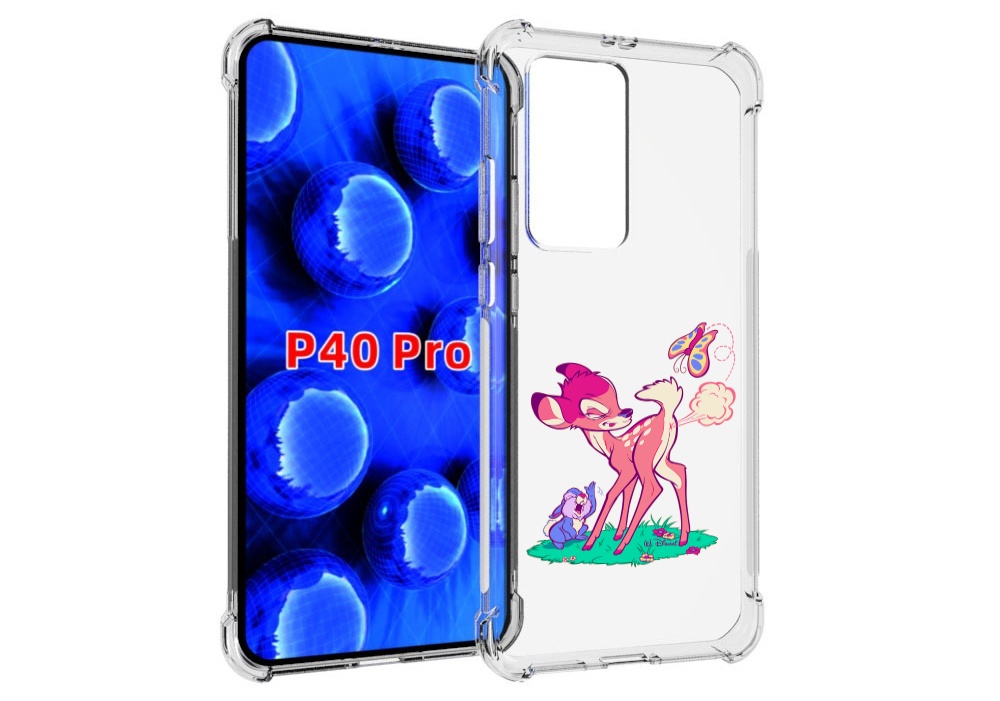 Чехол MyPads смешной олененок для Huawei P40 Pro противоударный