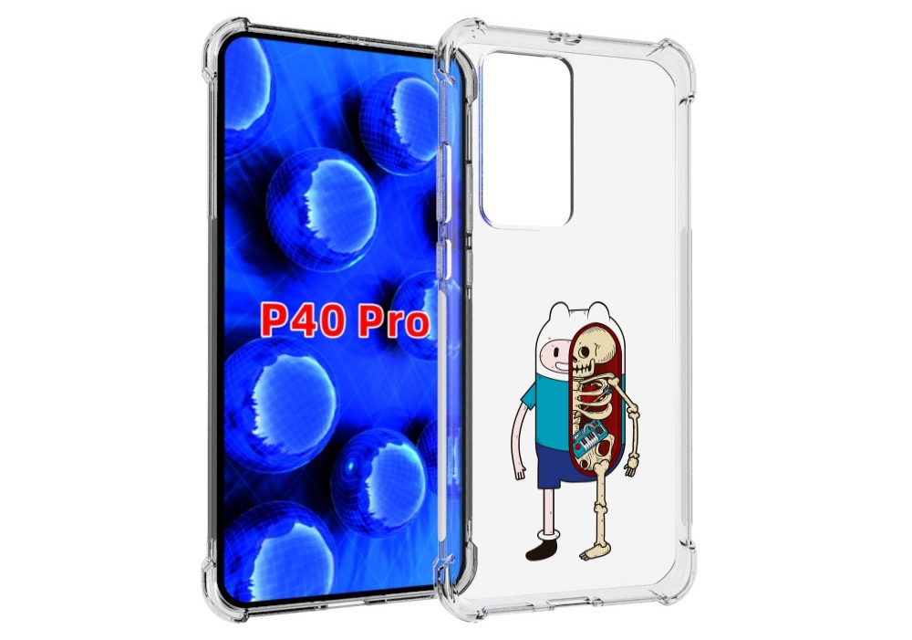 

Чехол MyPads Финн скелет для Huawei P40 Pro противоударный, Прозрачный, Tocco