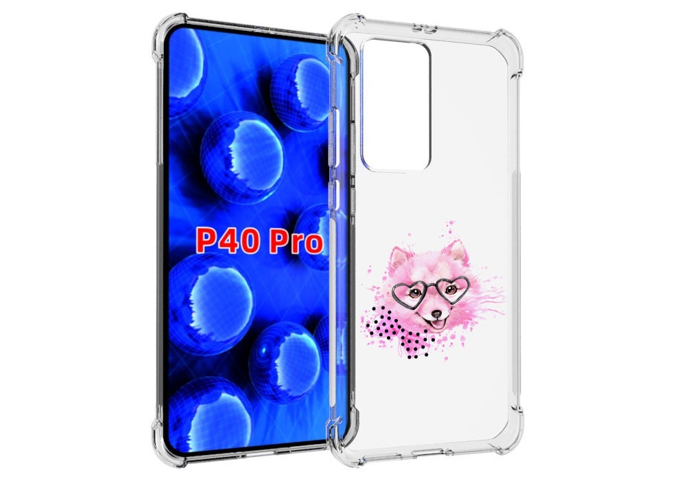

Чехол MyPads розовый волченок для Huawei P40 Pro противоударный, Прозрачный, Tocco