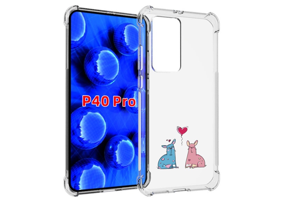 

Чехол MyPads Лама любовь для Huawei P40 Pro противоударный, Прозрачный, Tocco