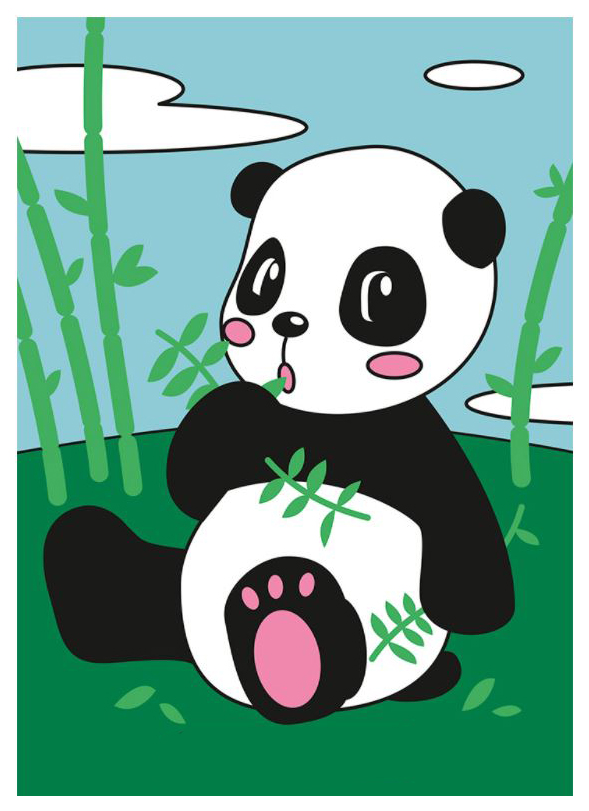 фото Набор для раскрашивания цветным песком hobbius панда spt-01, 16,5x23 см
