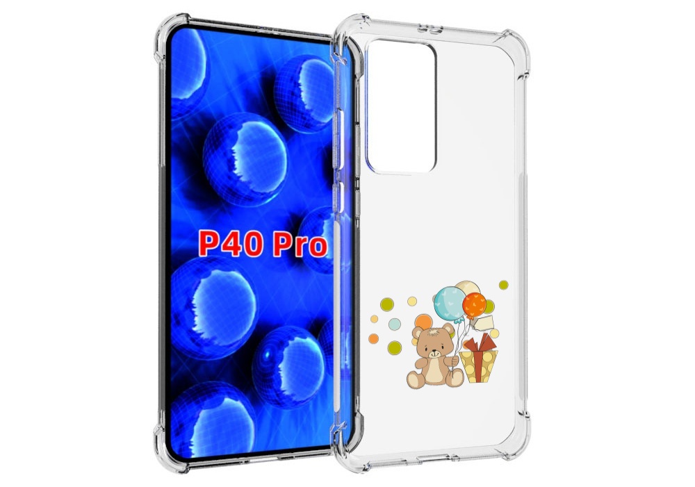 

Чехол MyPads медвеженок с подарком для Huawei P40 Pro противоударный, Прозрачный, Tocco