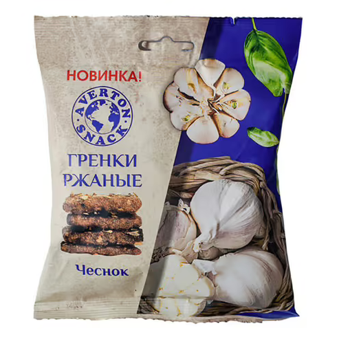 

Гренки ржаные Averton snack чеснок 40 г