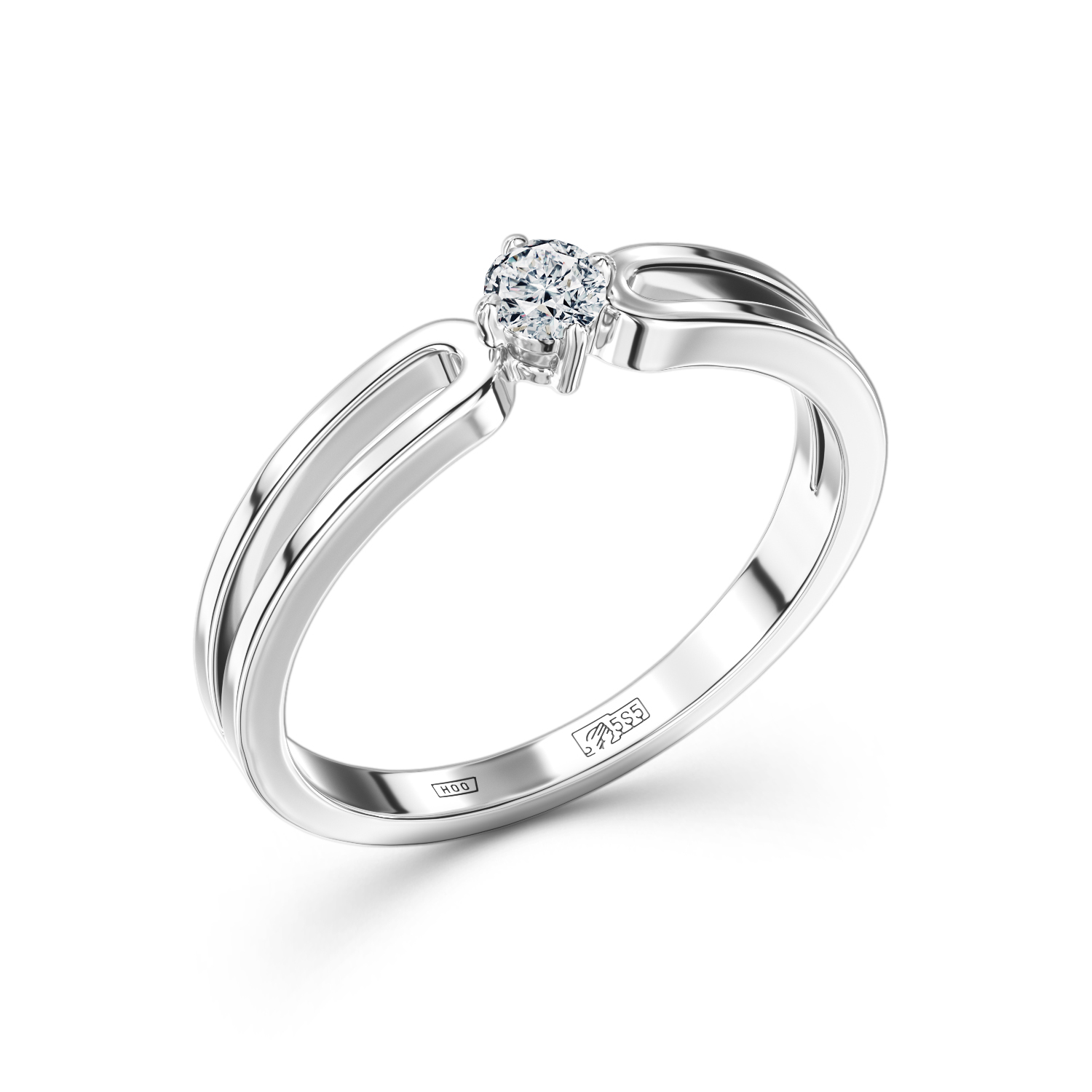 

Кольцо помолвочное из белого золота с бриллиантом р. 17 ALROSA DIAMONDS 0B005E21S, 0B005E21S