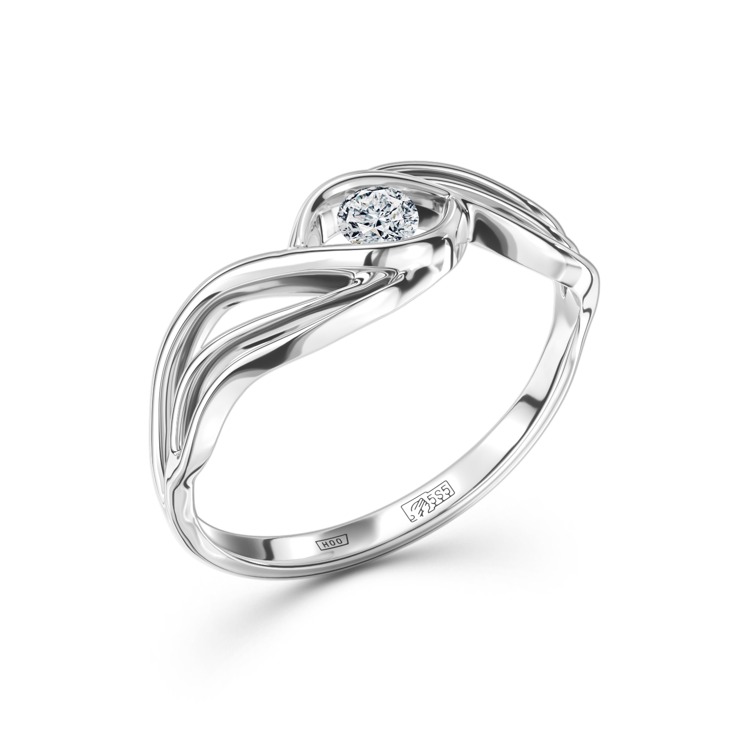 

Кольцо из белого золота с бриллиантом р. 17 ALROSA DIAMONDS 0B020E21S, 0B020E21S