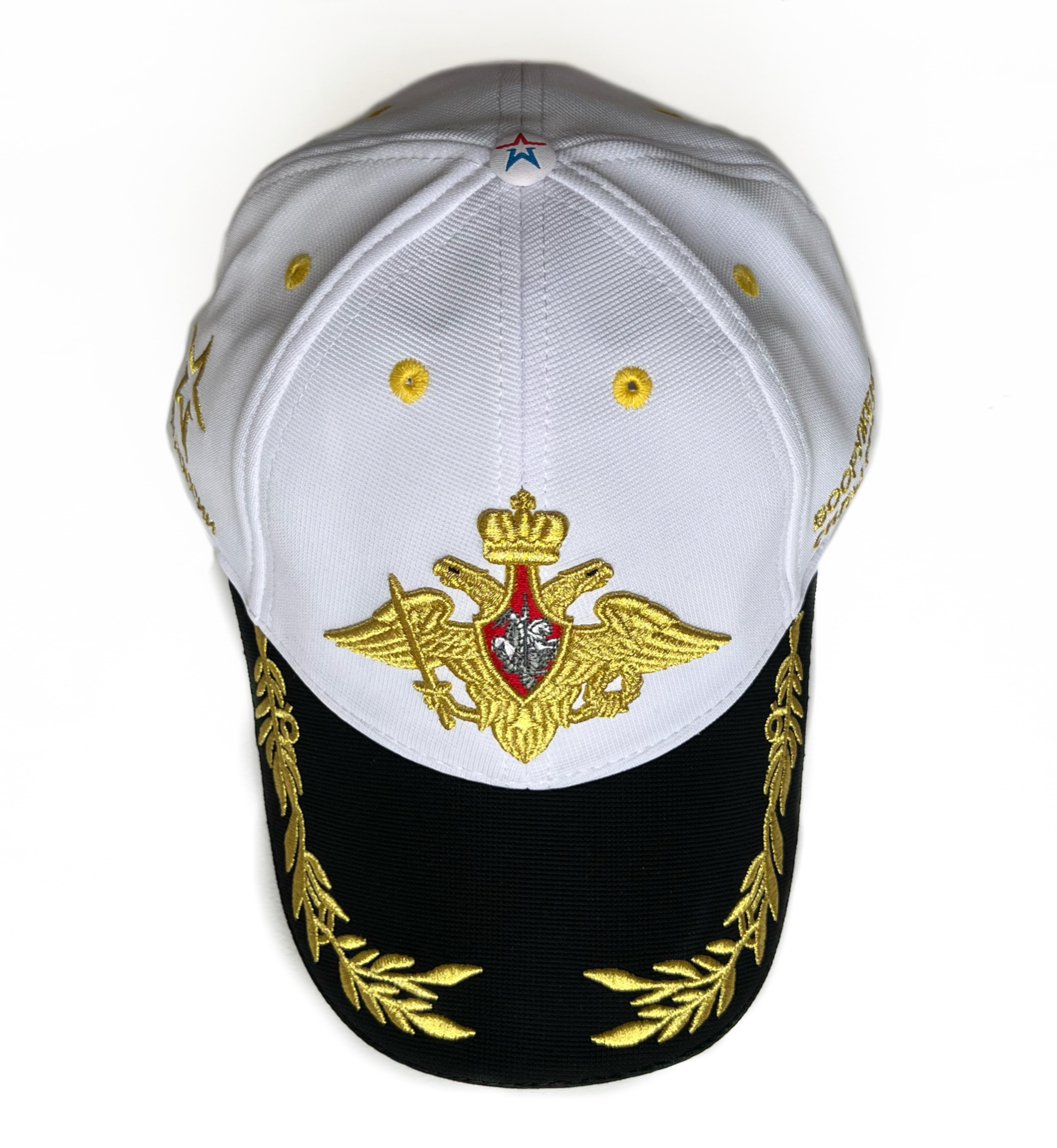 Бейсболка унисекс Лига Звезд герб Российской Армии черно-белая р.56-62