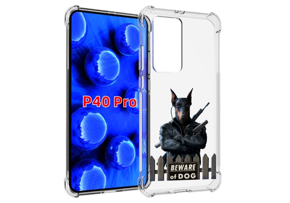 Чехол MyPads доберман для Huawei P40 Pro противоударный