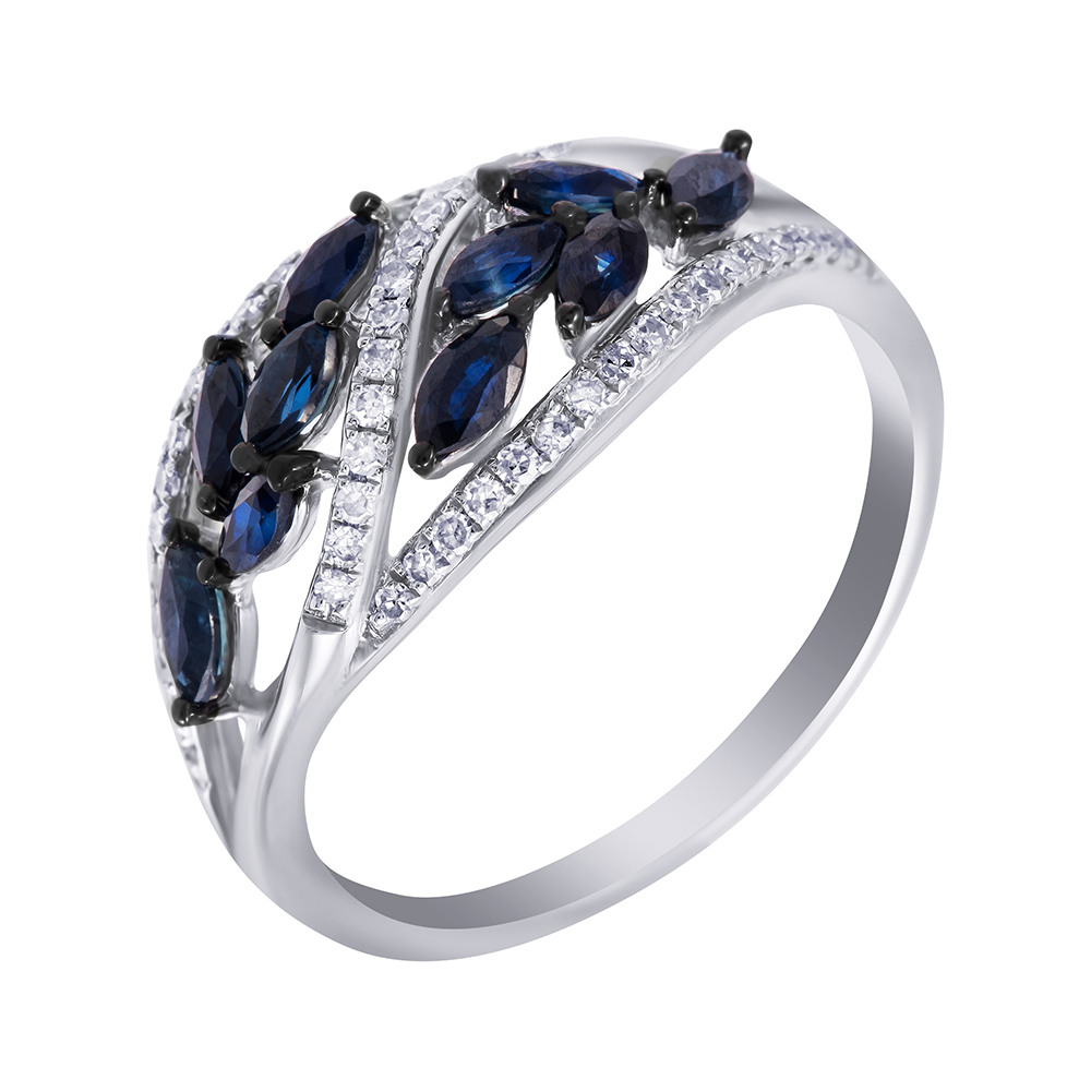 фото Кольцо из белого золота с бриллиантом р. 17 jv r49119a0s14wb013_ko_sa_wg