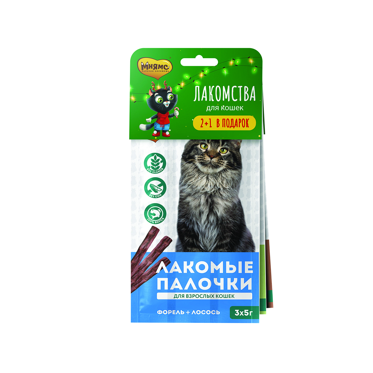 

Лакомство для кошек Мнямс Лакомые палочки, ягненок, индейка, шт по 3*5г