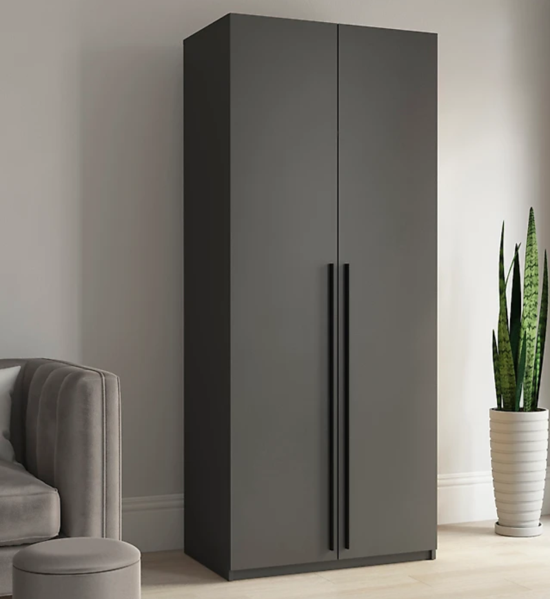 

Шкаф распашной QualisMebel Fiona 4 900х400х2200, графит, Серый, Fiona 4