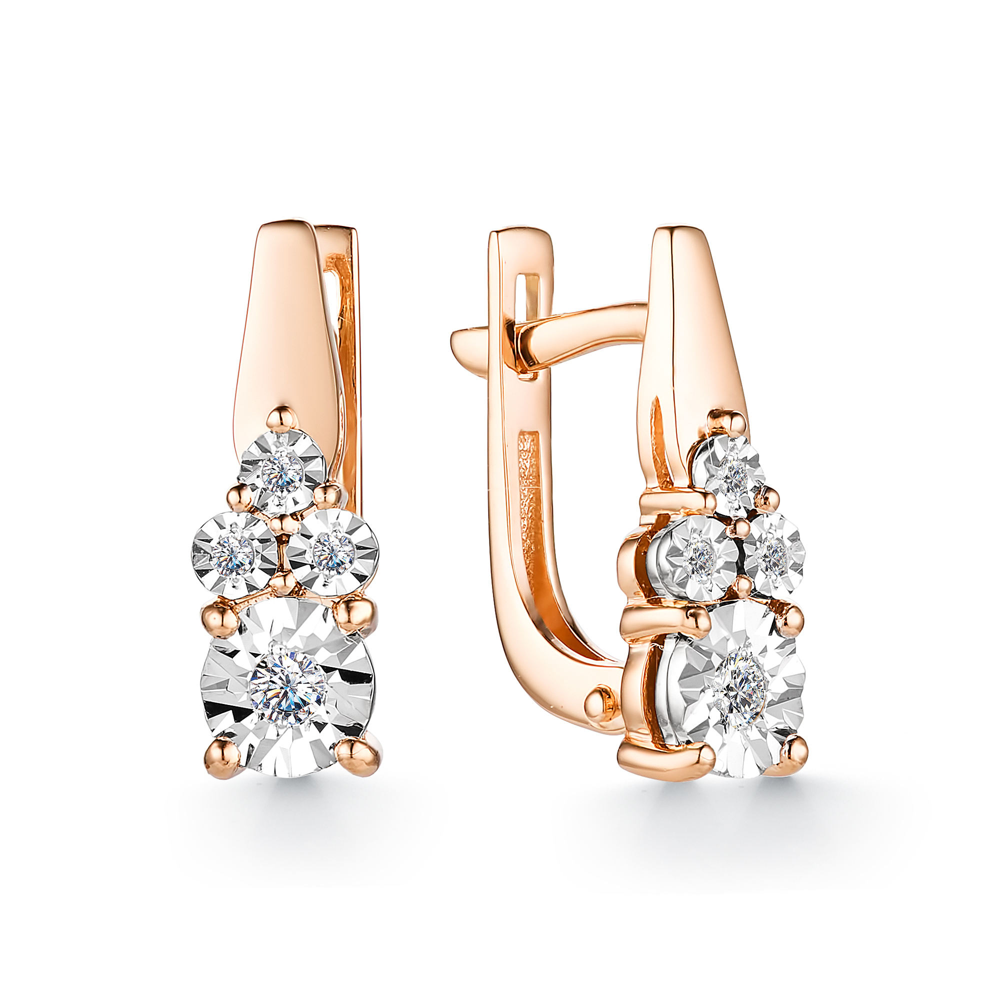 

Серьги из красного золота с бриллиантом АЛЬКОР 23254-100, 23254-100