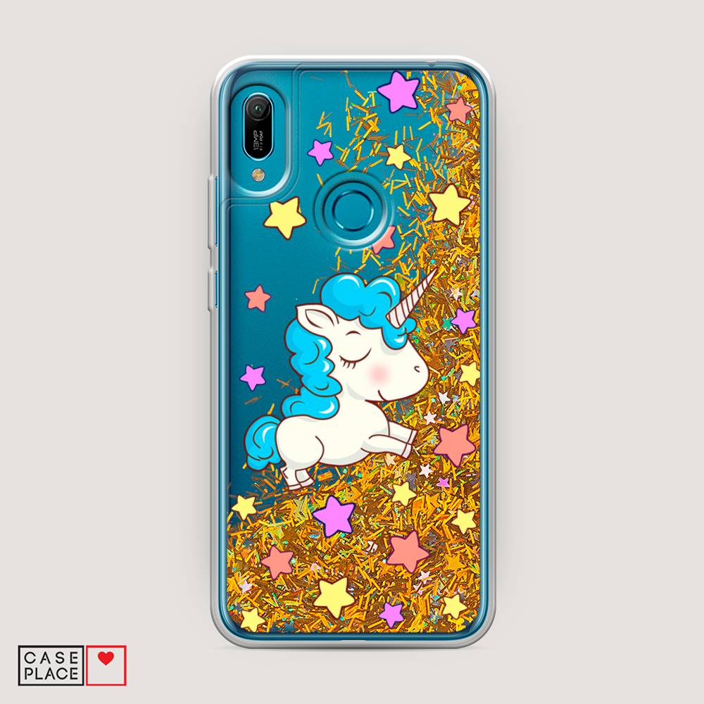 

Чехол Awog на Huawei Y6 2019 "Звездный единорог", Белый;голубой;розовый, 68690-1