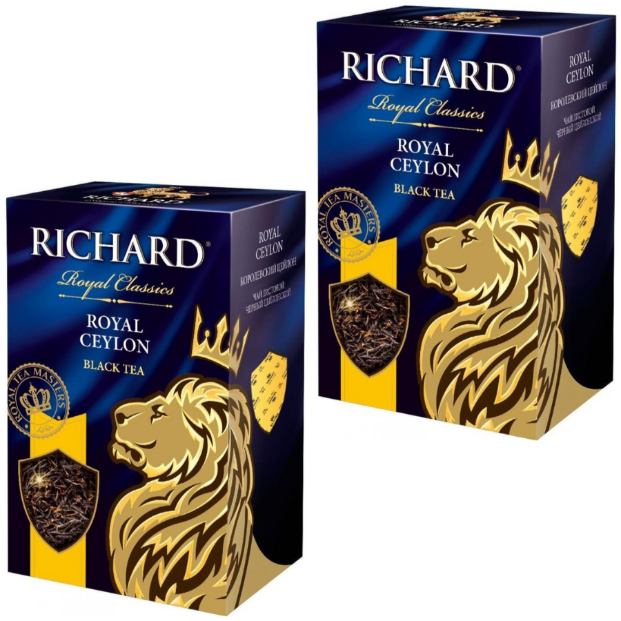 

Чай черный листовой Richard роял цейлон 90 грамм, 2 штуки