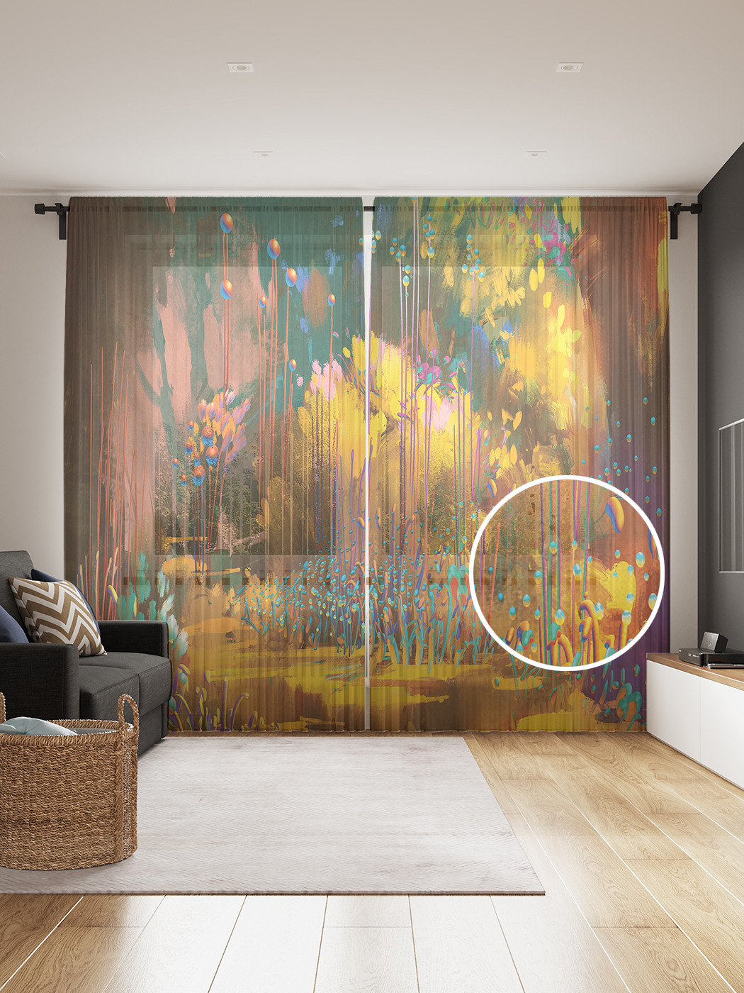 

Фототюль JoyArty "Морские волны дудл" 145x265см (2 полотна со шторной лентой + 50 крючков), Морские волны дудл