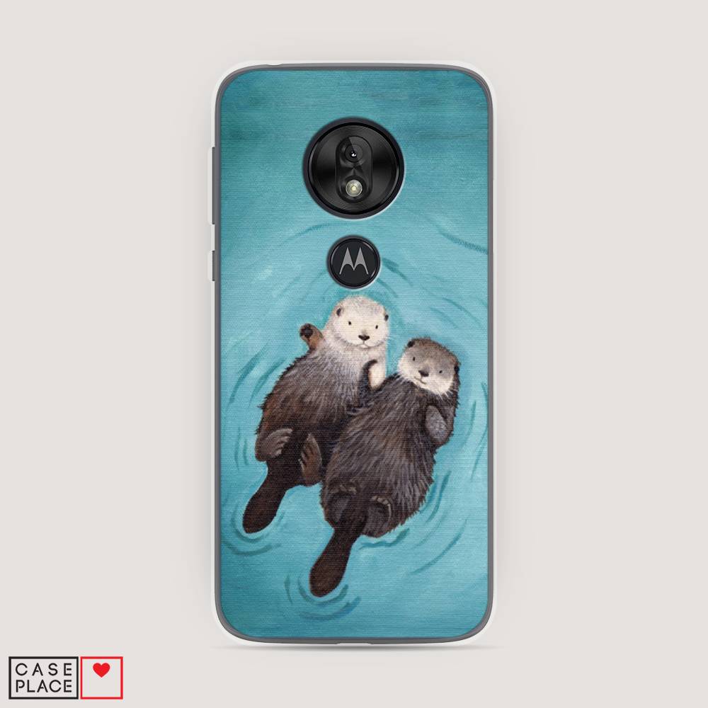 

Чехол Awog на Motorola Moto G7 Play / Моторола Мото G7 Play "Парочка бобров", Разноцветный, 241250-10