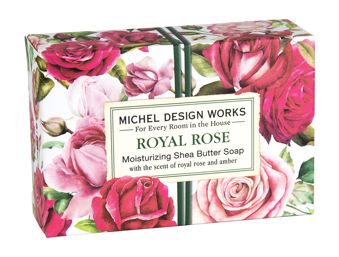 фото Мыло michel design works для тела royal rose boxed single soap 127 гр