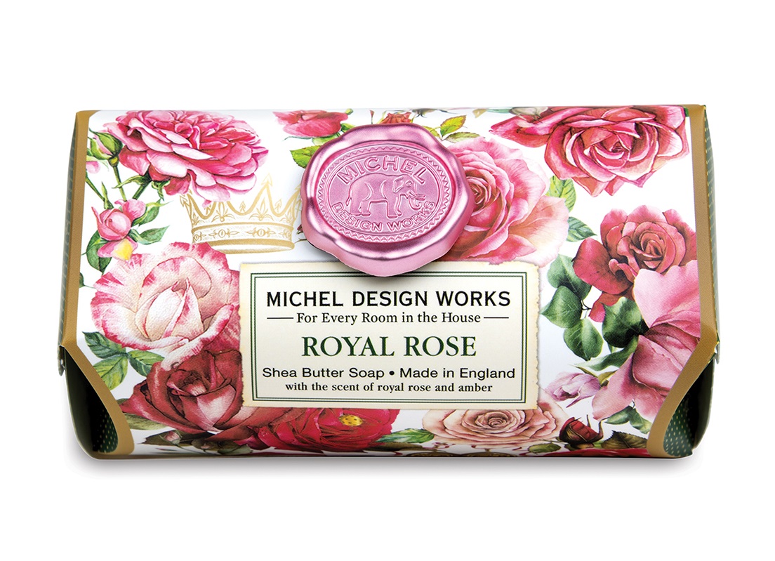 фото Мыло michel design works для тела royal rose large bath soap bar 246 гр