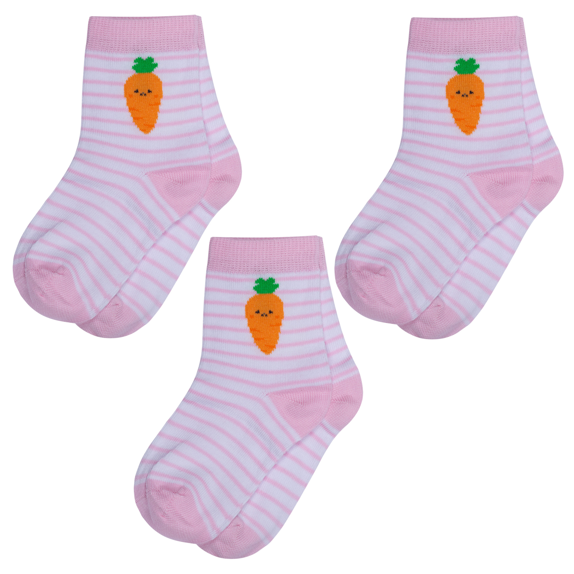 Носки для девочек Rusocks 3-Д3-13792Д белый; розовый; оранжевый 20-22