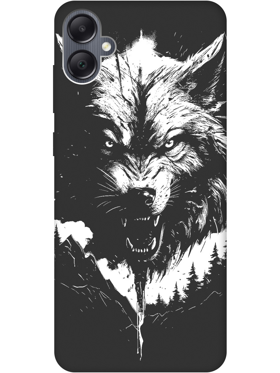 

Матовый Soft Touch силиконовый чехол на Samsung Galaxy A05 "Wolf W" черный, Черный;белый, 20001453