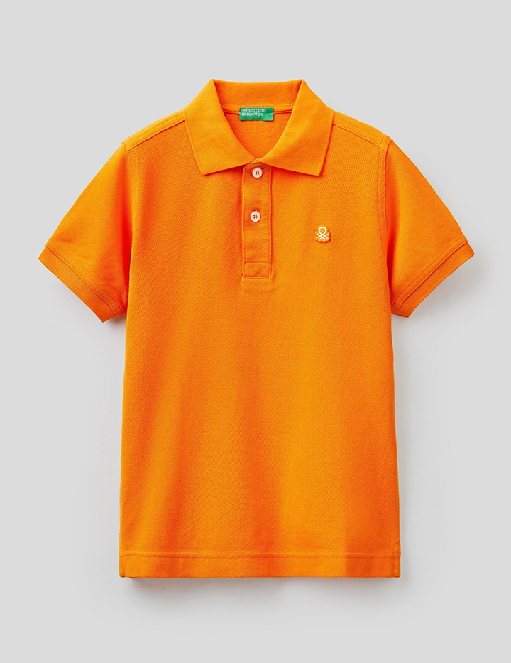 

Поло детское Benetton 22P_3089C3135_03D_M оранжевый р.128, 22P_3089C3135_03D
