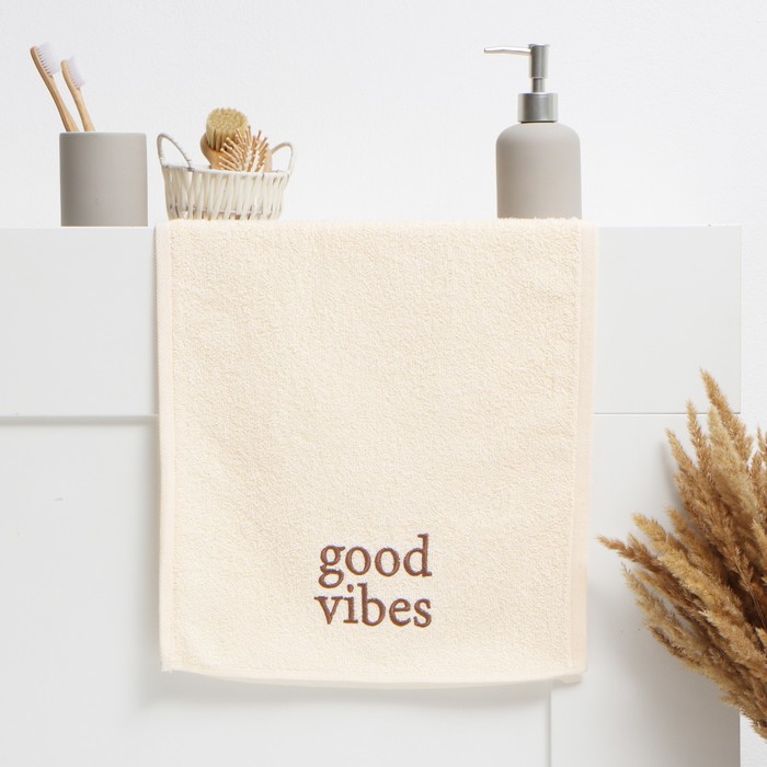 

Этель Полотенце махровое Этель Good vibes 35х50 см, 100% хлопок, 350 г/м2