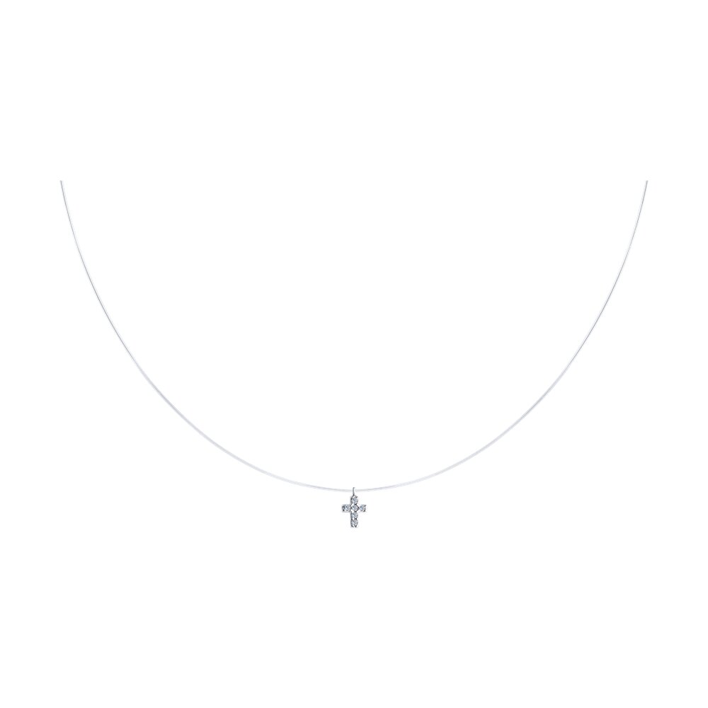 

Колье из серебра 45 см SKLV 94070605, фианит, 94070605