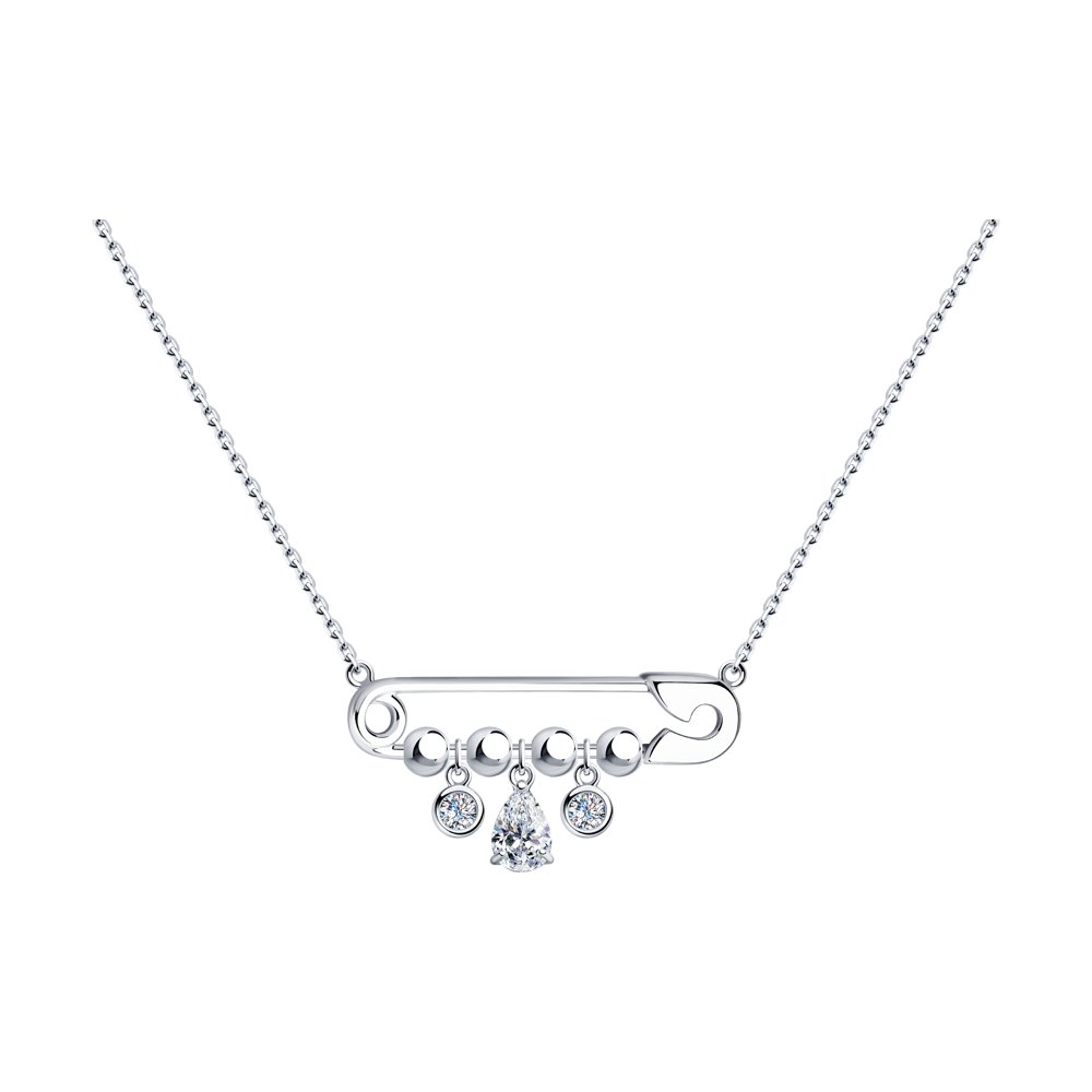 

Колье из серебра с фианитом SKLV 94070307 55 см, 94070307